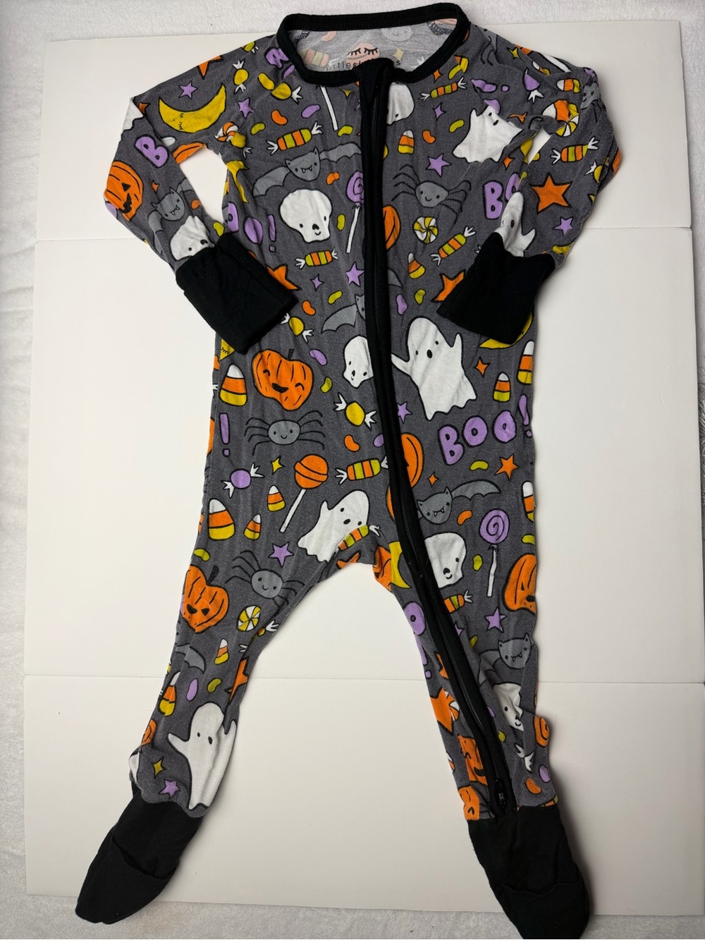 Little Sleepies Halloween Bamboo Zippy Romper 6-12M Ghost Pumpkin